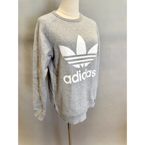 Adidas Originals Trefoil Crew Sweatshirt in Gray Size Small - Picture 2 of 12